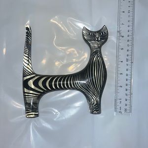 Vintage MCM Abraham Palatnik Op Acrylic Striped Cat Art Sculpture Brazilian Art